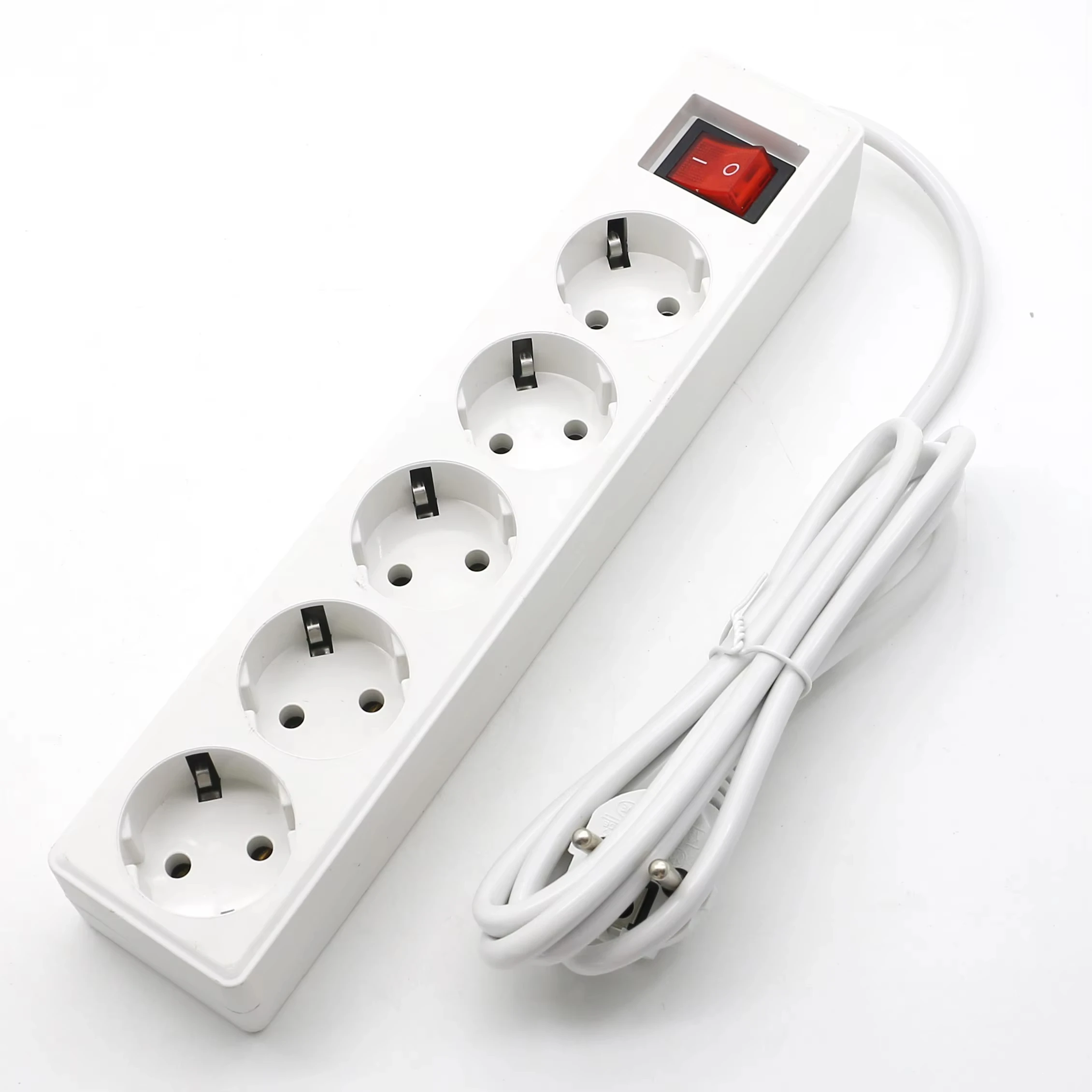 2/3/4 Multiple Sockets EU Plug with ON/OFF Switch 2M Extension Cord European Standard Adapter Expansion Socket Power Converter
