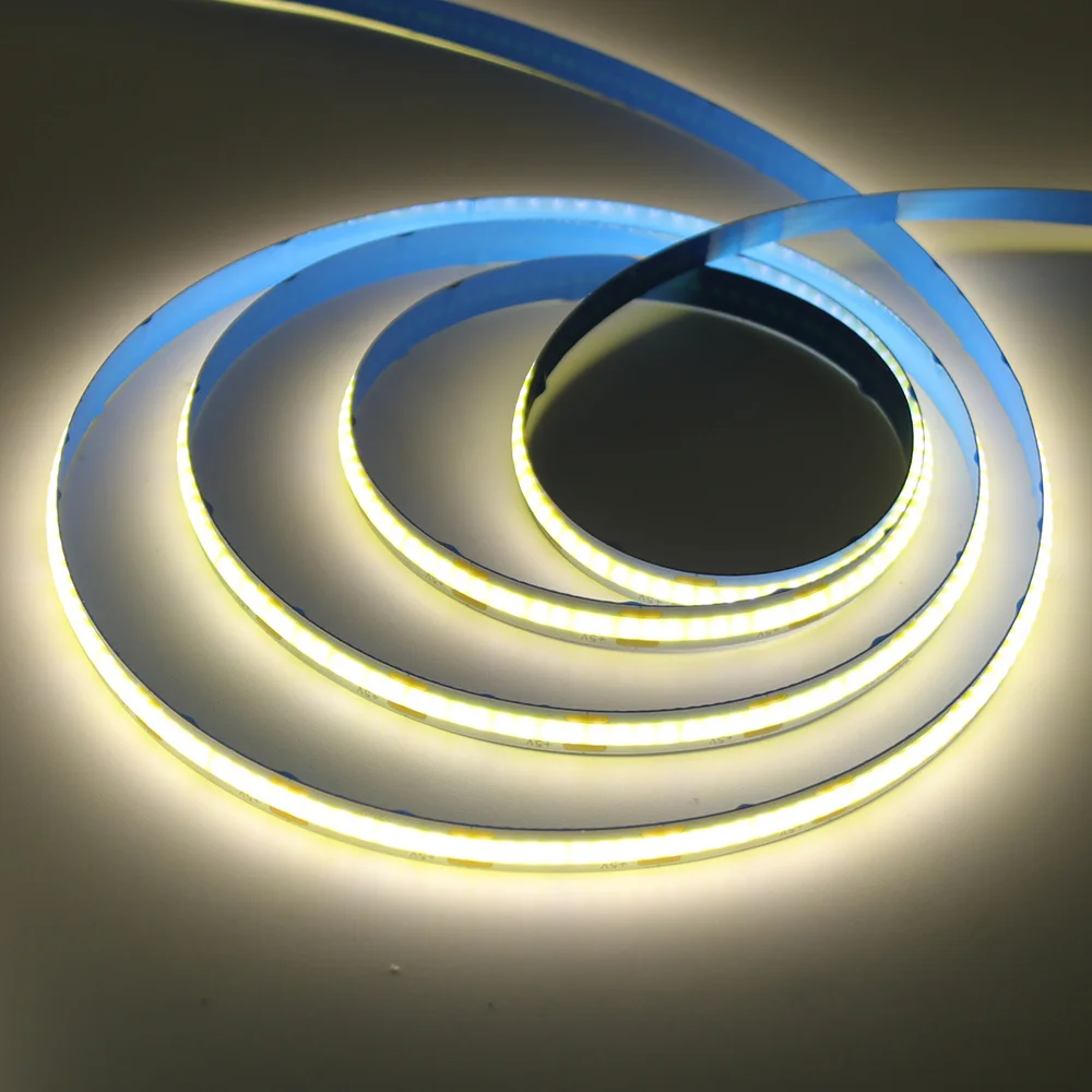 5V USB COB LED Strip Light 320LEDs Ribbon Tape Warm White Red Green Blue Pink Yellow 8mm PCB Flexible Linear Lighting Room Decor