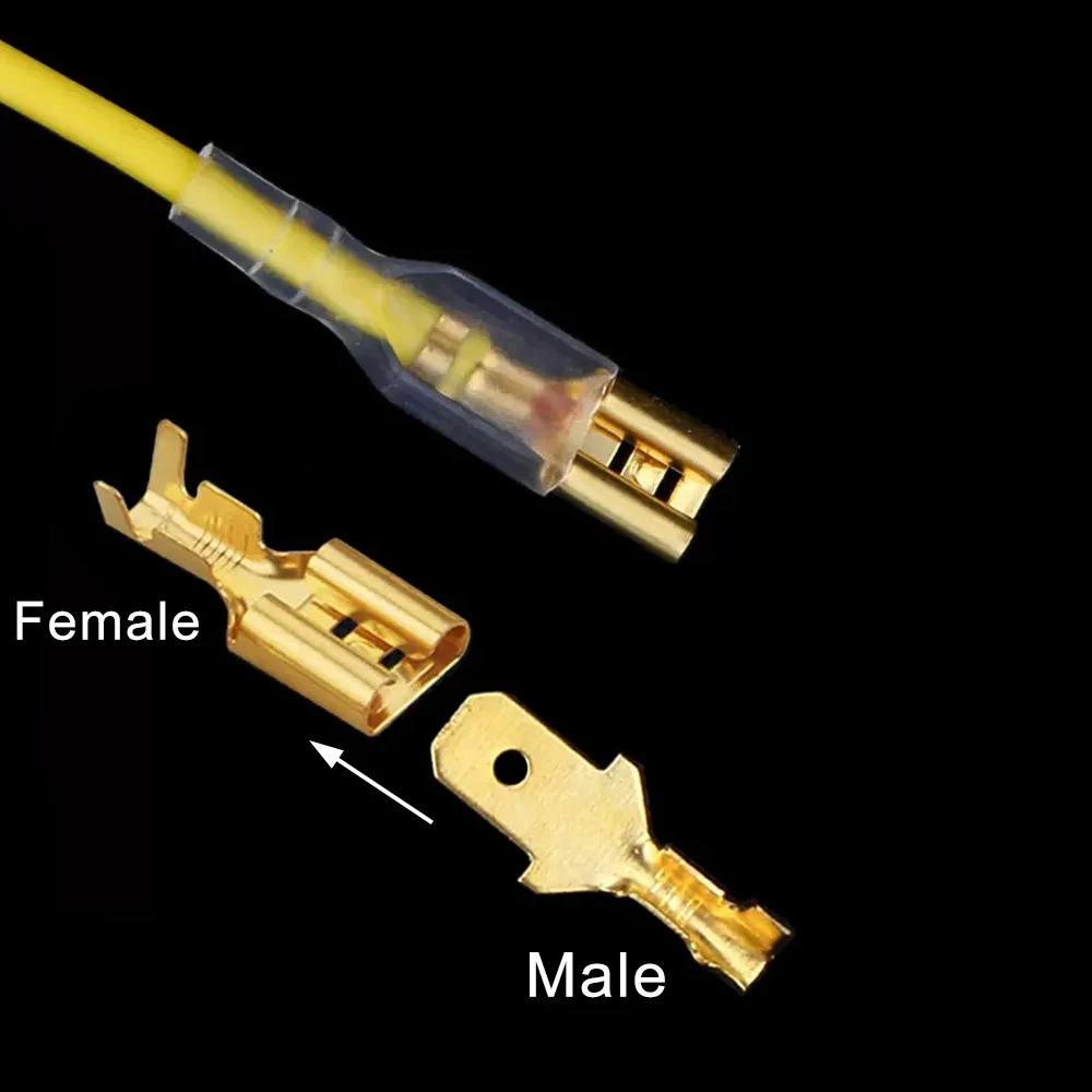 Wire Crimp Terminals Set 2.8/4.8/6.3mm Copper Male Female Wire Spade Connectors with Insulated Sleeve Electrical Conector Box