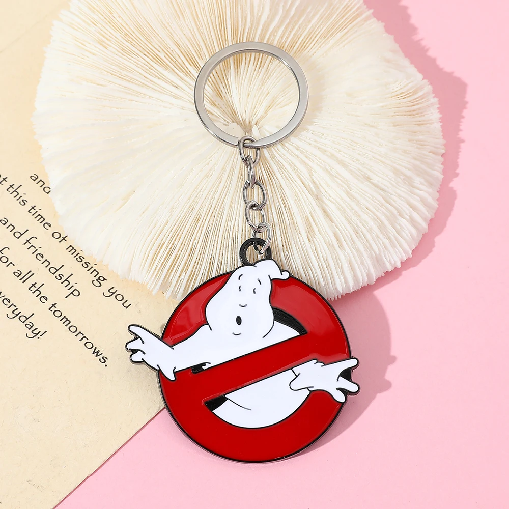Ghostbusters Red Keychain Death Squads Keyring Unisex Jewelry Chaveiro for Women And Men