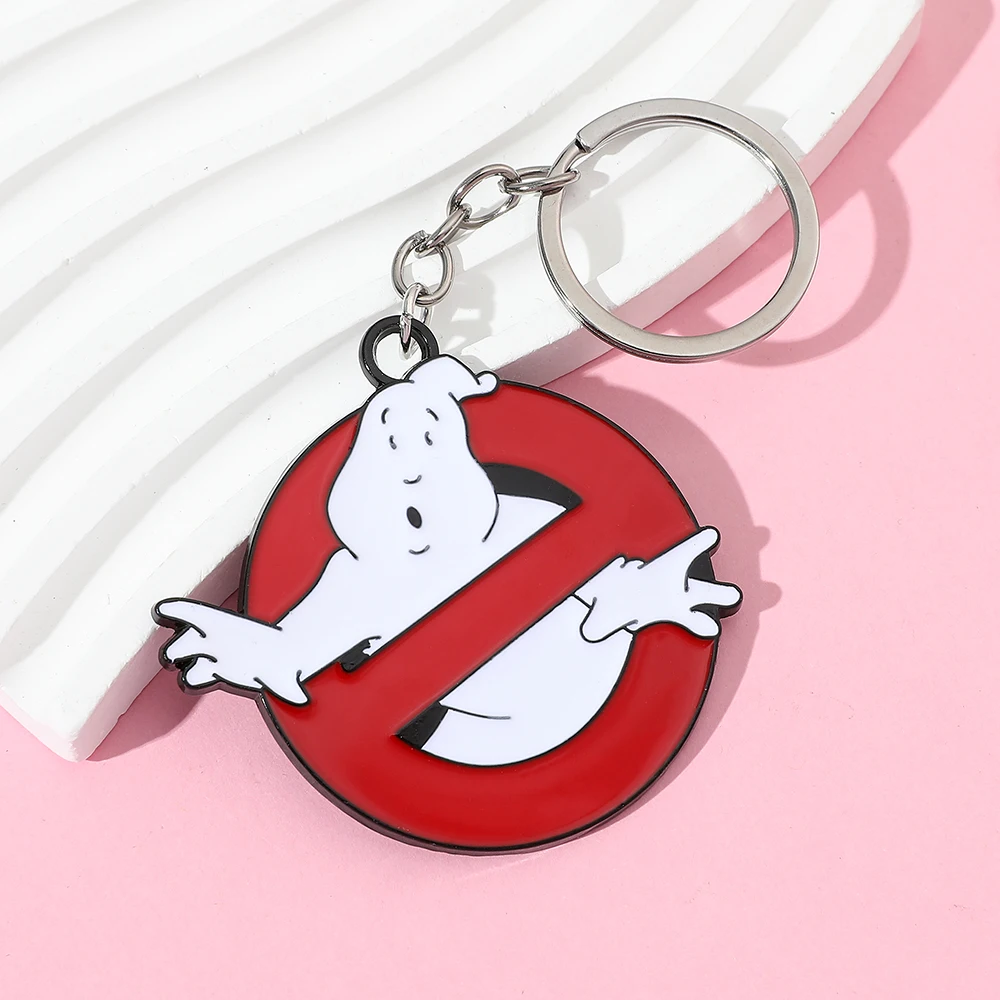 Ghostbusters Red Keychain Death Squads Keyring Unisex Jewelry Chaveiro for Women And Men