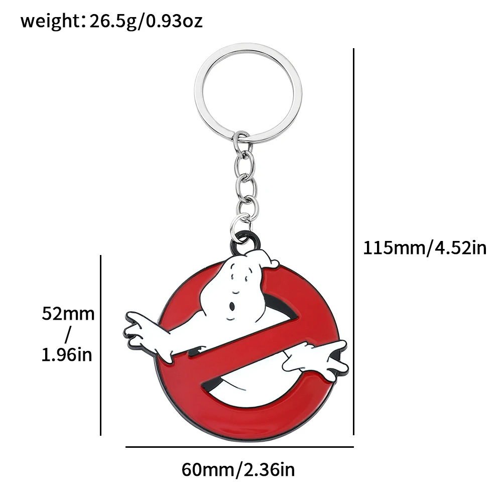 Ghostbusters Red Keychain Death Squads Keyring Unisex Jewelry Chaveiro for Women And Men
