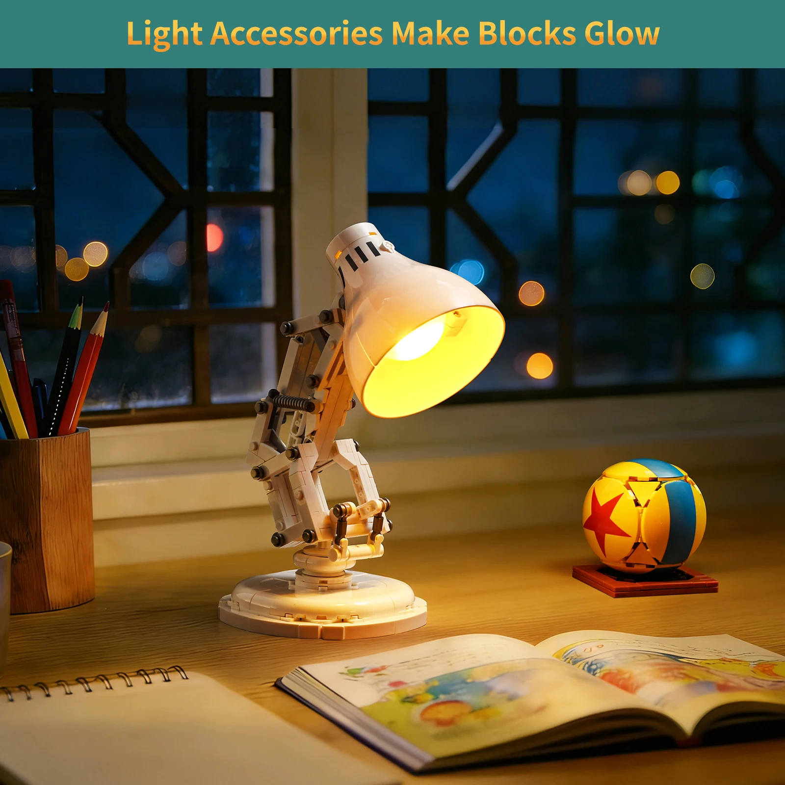BYB LED Light Set 21357 Suitable for Luxo Jr. Building Blocks Bricks DIY Lamp Toys(Not Include Building)