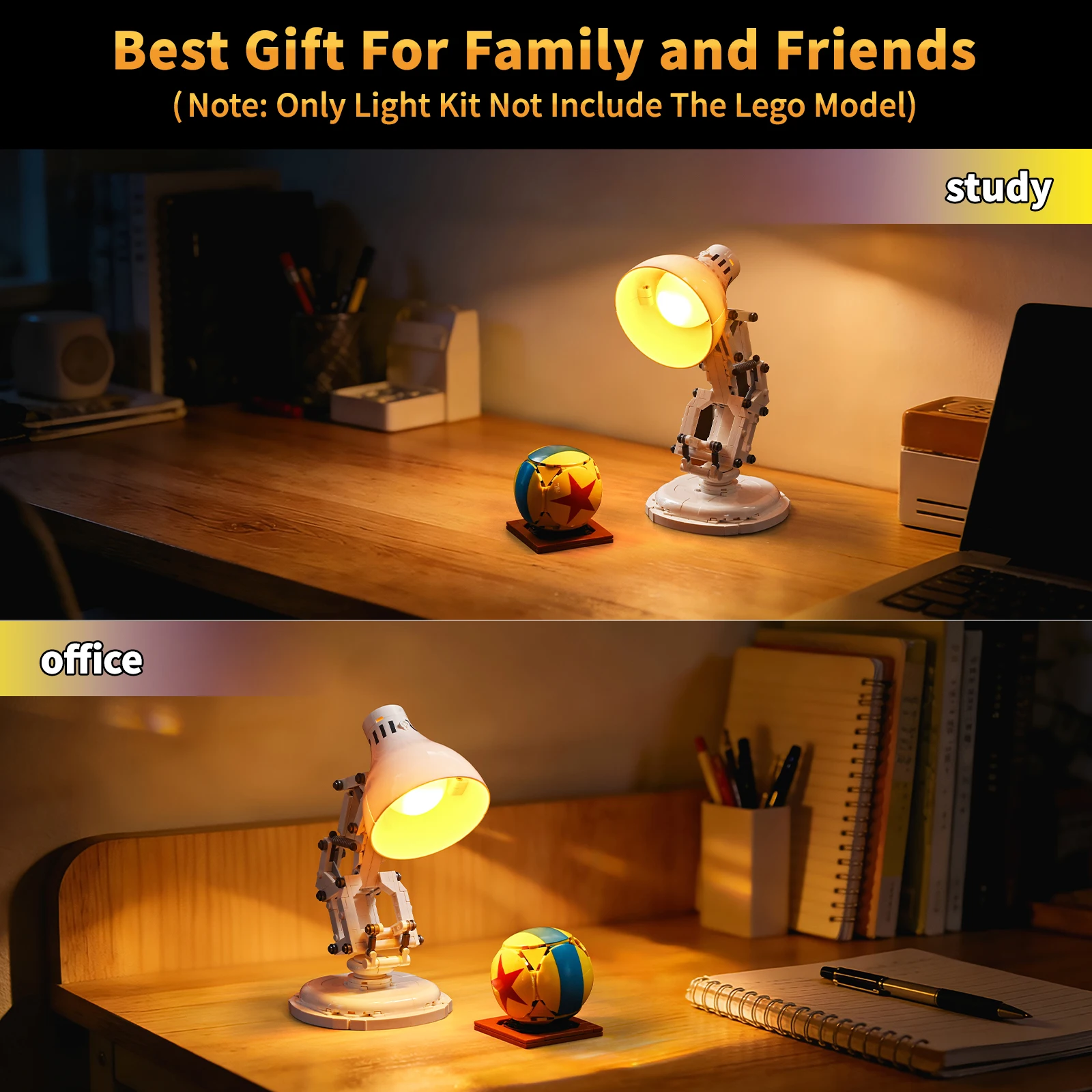 BYB LED Light Set 21357 Suitable for Luxo Jr. Building Blocks Bricks DIY Lamp Toys(Not Include Building)