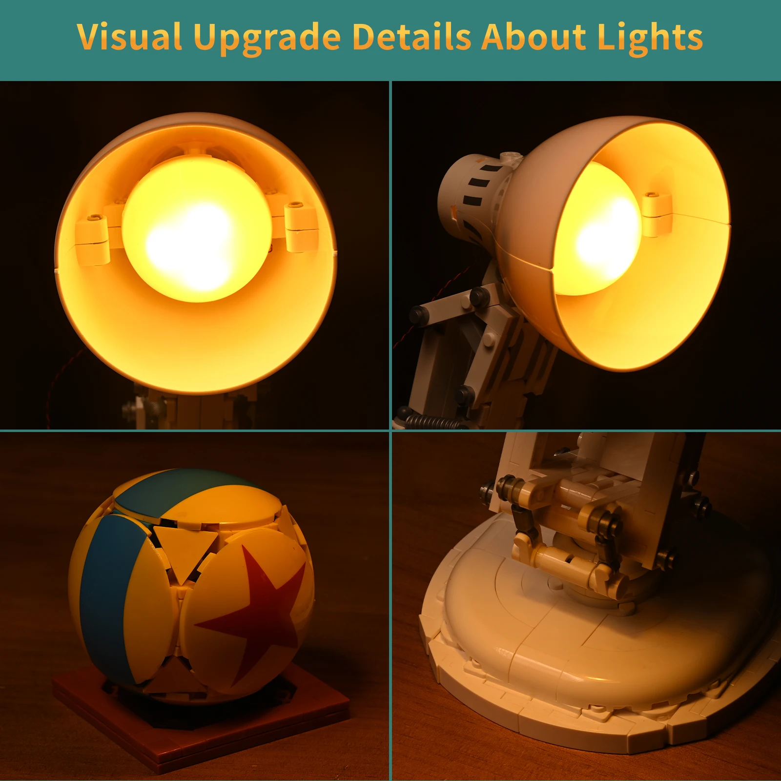 BYB LED Light Set 21357 Suitable for Luxo Jr. Building Blocks Bricks DIY Lamp Toys(Not Include Building)