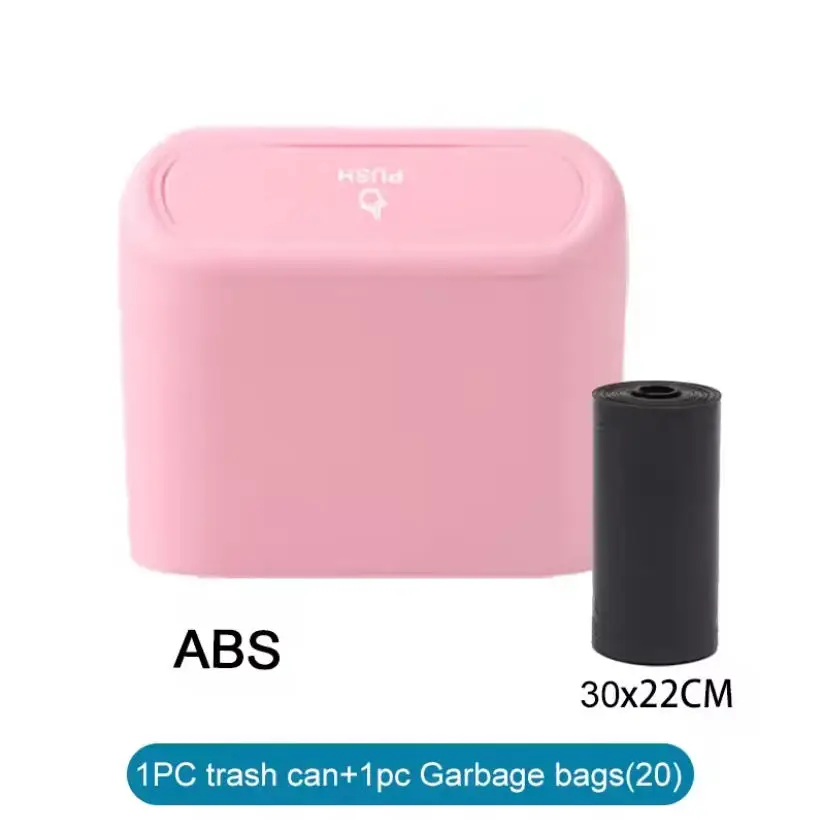 Car Trash Can (with Lid) Contains 1/2/3 Garbage Bags, Small Car Trash Can, Leak-proof Mini Car Accessories