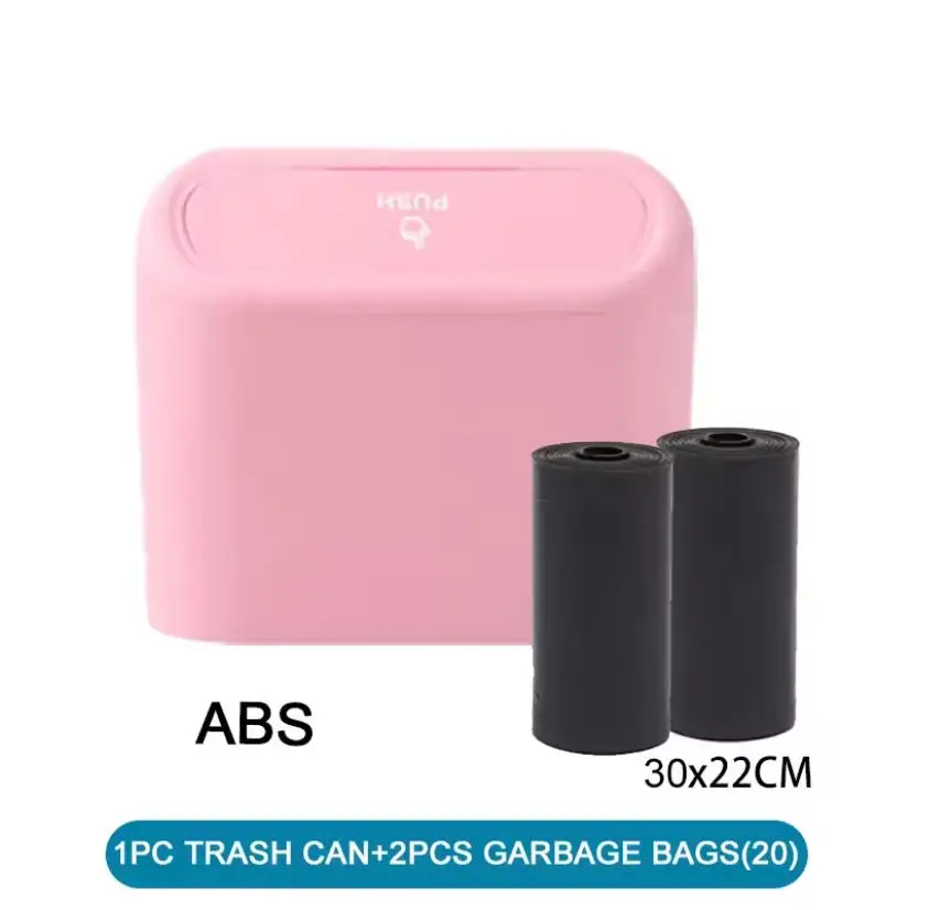 Car Trash Can (with Lid) Contains 1/2/3 Garbage Bags, Small Car Trash Can, Leak-proof Mini Car Accessories
