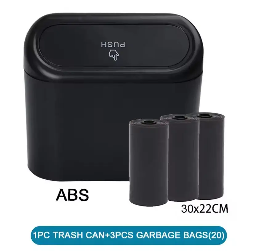 Car Trash Can (with Lid) Contains 1/2/3 Garbage Bags, Small Car Trash Can, Leak-proof Mini Car Accessories