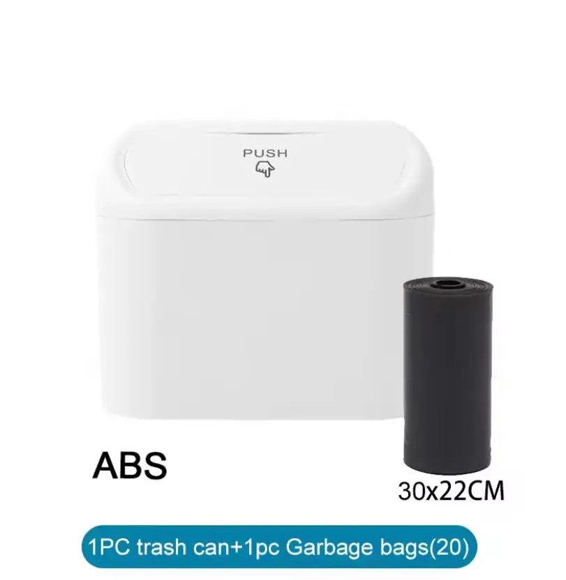Car Trash Can (with Lid) Contains 1/2/3 Garbage Bags, Small Car Trash Can, Leak-proof Mini Car Accessories