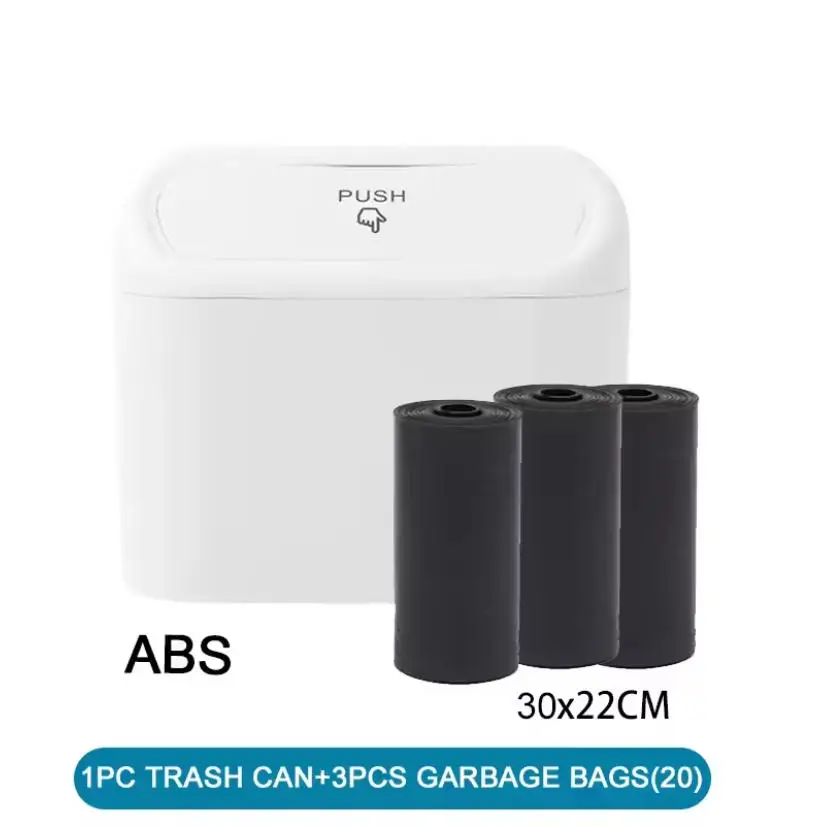 Car Trash Can (with Lid) Contains 1/2/3 Garbage Bags, Small Car Trash Can, Leak-proof Mini Car Accessories