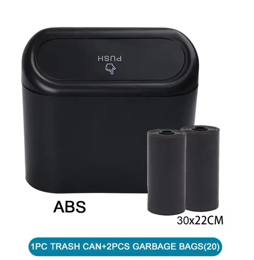 Car Trash Can (with Lid) Contains 1/2/3 Garbage Bags, Small Car Trash Can, Leak-proof Mini Car Accessories