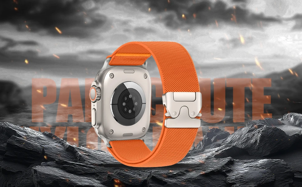 Nylon Parachute Strap For Apple Watch ultra 4 3 band 49mm 44mm 46mm 42 40 45mm 41 Elastic Bracelet Correa IWatch 12 11 10 9 8 SE