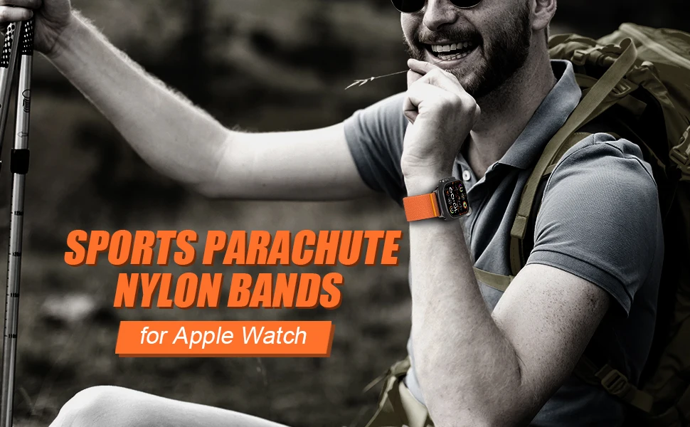Nylon Parachute Strap For Apple Watch ultra 4 3 band 49mm 44mm 46mm 42 40 45mm 41 Elastic Bracelet Correa IWatch 12 11 10 9 8 SE