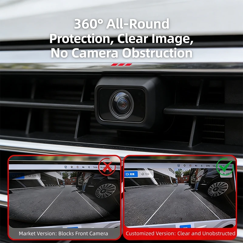 Car Camera Lens Transparent Protector Cover Universal Front Bumper Camera 360° All-Round Lens Guard PC Lens Protector Cover Kit
