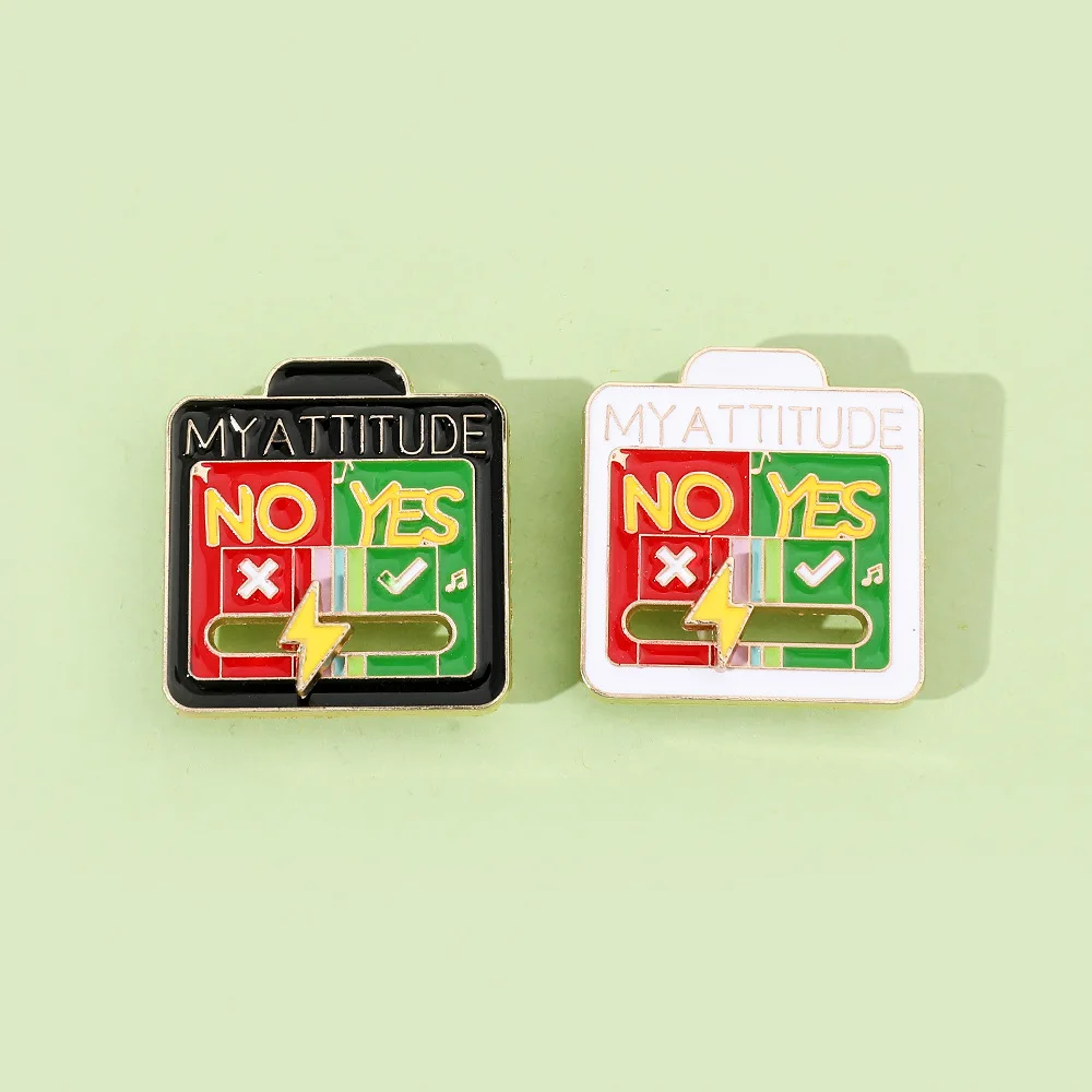 Mood Expression Pins for Women Men My Social Battery Brooches on Clothes Funny Alloy Badge Gifts