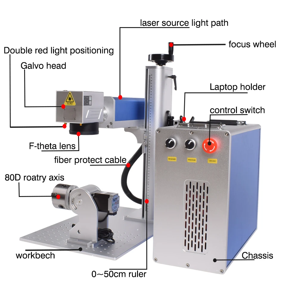 300W 3D JPT Mopa Fiber Laser Marking Cutting Machine 3 Axis Laser Engraver for All Metal Jewelry 200W 100W Deep Laser Marking