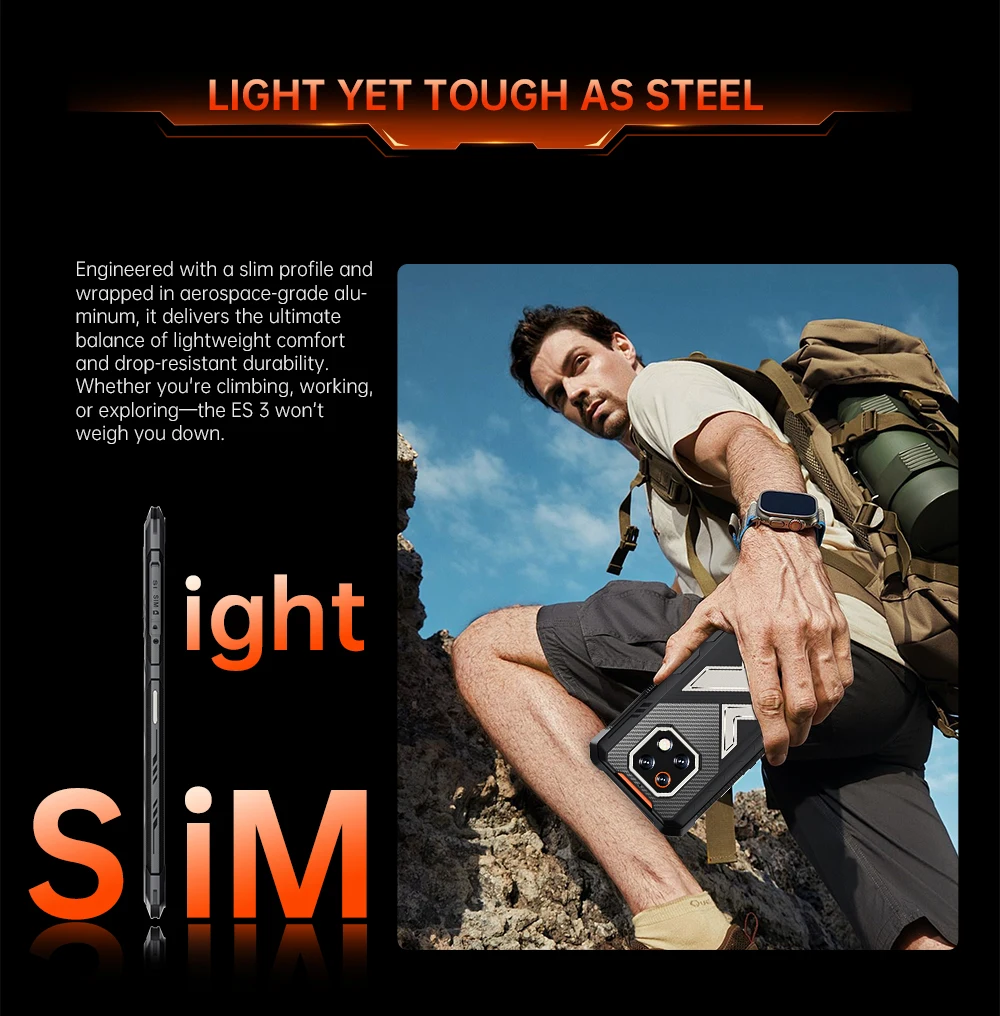 [Ship From UK] Cubot KingKong ES 3 Android 15 Rugged Smartphone 16GB(6+10) 256GB 10200mAh 33W 48MP 6.745''120Hz NFC Mobile Phone