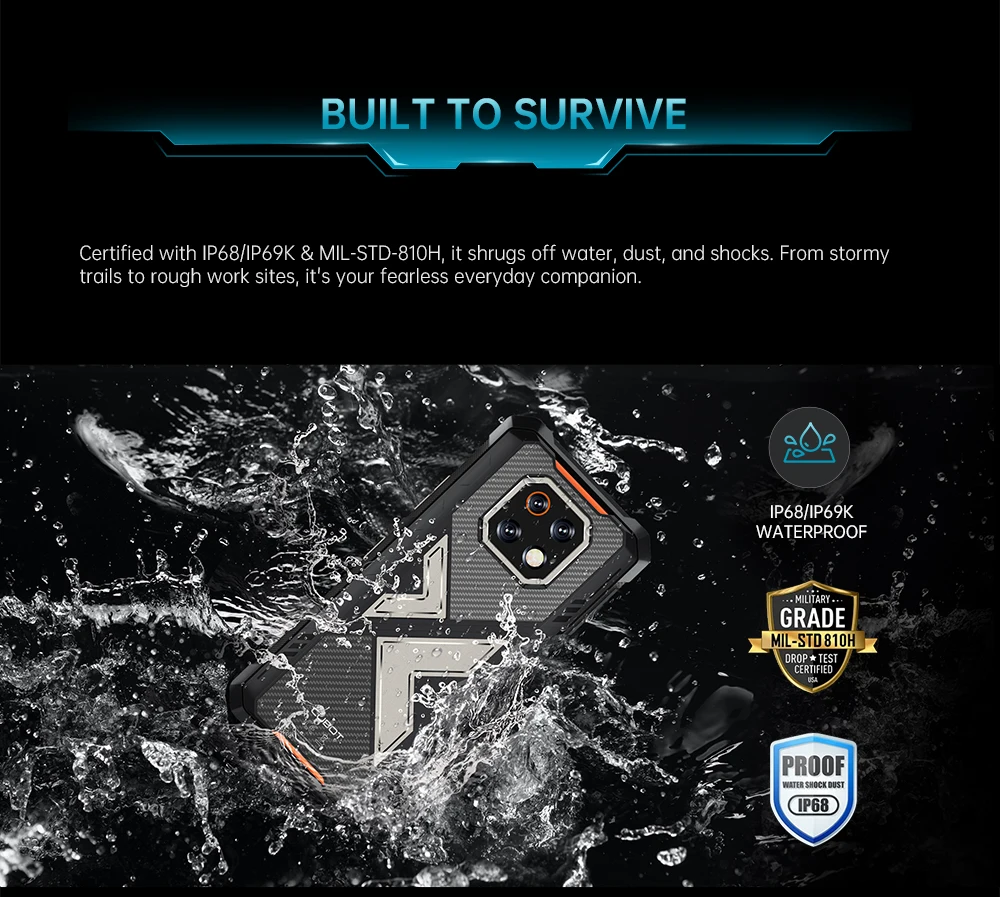 [Ship From UK] Cubot KingKong ES 3 Android 15 Rugged Smartphone 16GB(6+10) 256GB 10200mAh 33W 48MP 6.745''120Hz NFC Mobile Phone