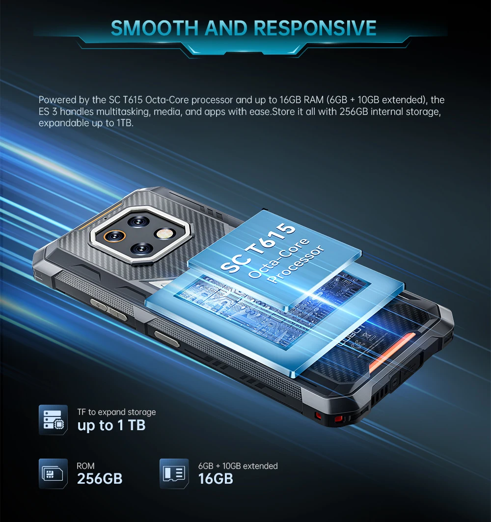 [Ship From UK] Cubot KingKong ES 3 Android 15 Rugged Smartphone 16GB(6+10) 256GB 10200mAh 33W 48MP 6.745''120Hz NFC Mobile Phone