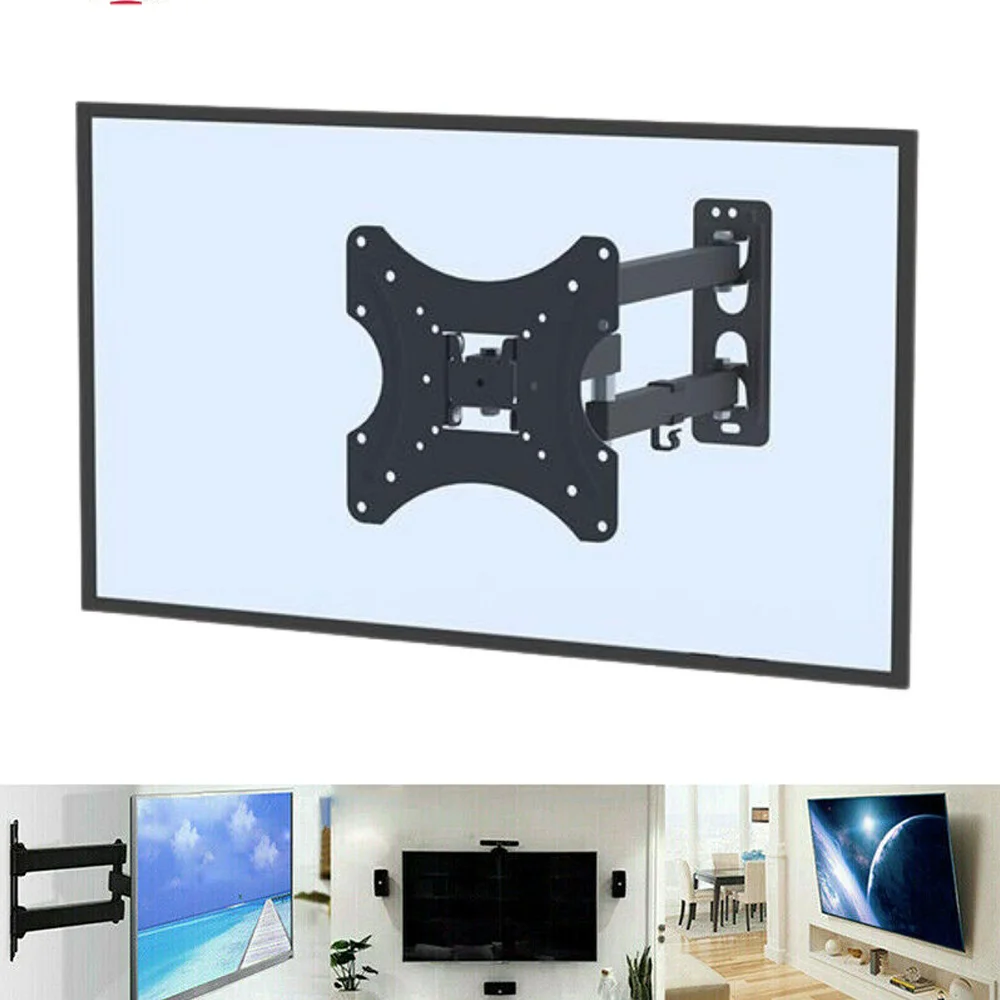 TV Wall Mount Bracket For 17-55inch TV Retractable Arms Swivel Tilt Extension Rotation TV Stand Expansion Bracket