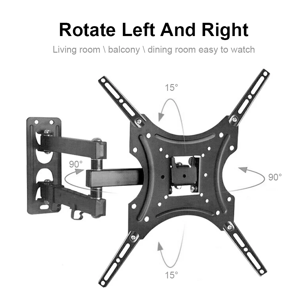 TV Wall Mount Bracket For 17-55inch TV Retractable Arms Swivel Tilt Extension Rotation TV Stand Expansion Bracket