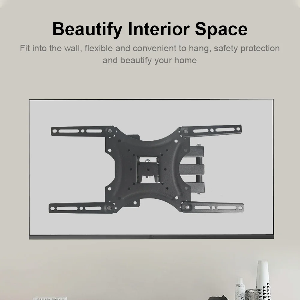 TV Wall Mount Bracket For 17-55inch TV Retractable Arms Swivel Tilt Extension Rotation TV Stand Expansion Bracket