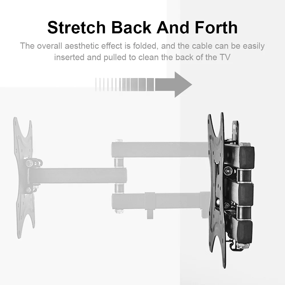 TV Wall Mount Bracket For 17-55inch TV Retractable Arms Swivel Tilt Extension Rotation TV Stand Expansion Bracket