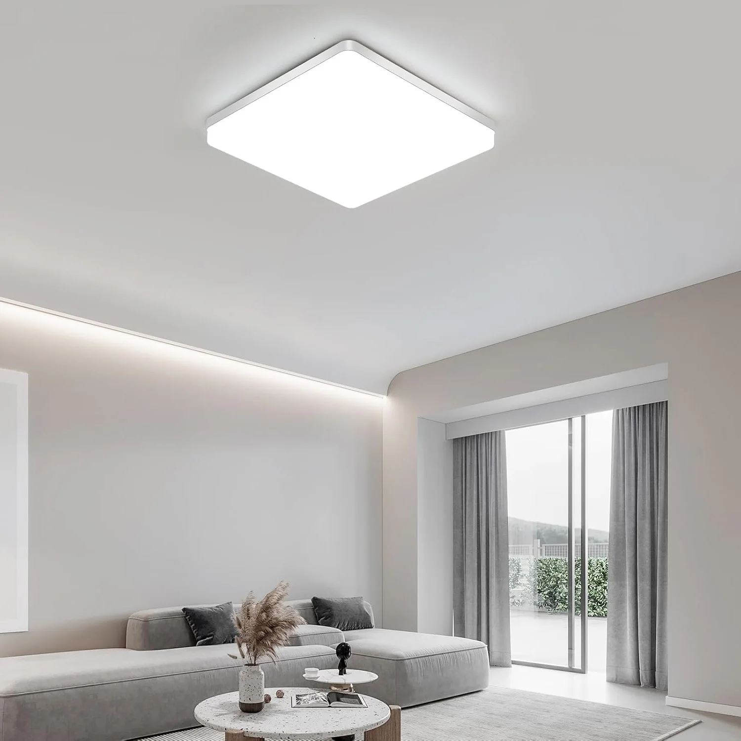 Square LED Ceiling Light,48W 5400LM LED Ceiling Lamp,Cold White Light 6500K Ceiling Light For Living Room,Bedroom