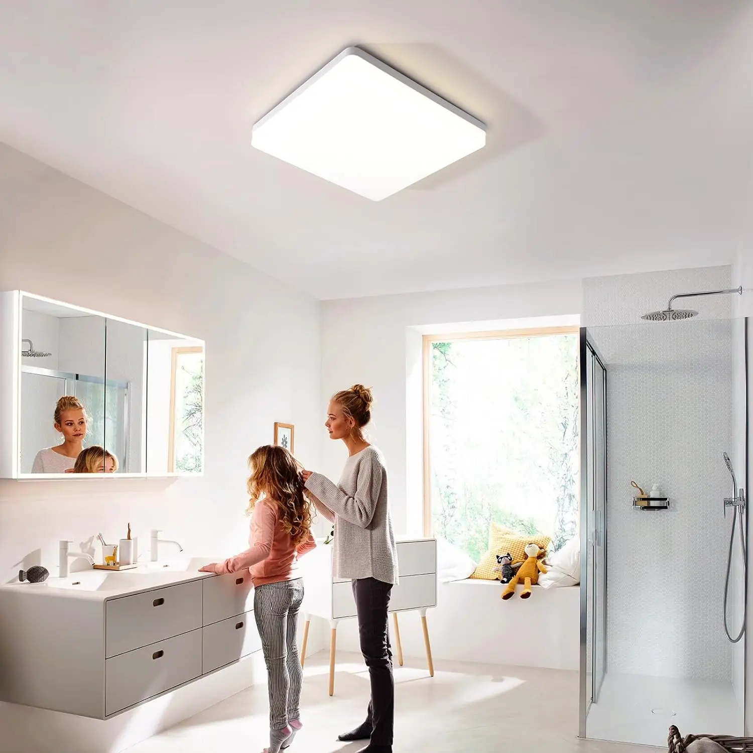 Square LED Ceiling Light,48W 5400LM LED Ceiling Lamp,Cold White Light 6500K Ceiling Light For Living Room,Bedroom