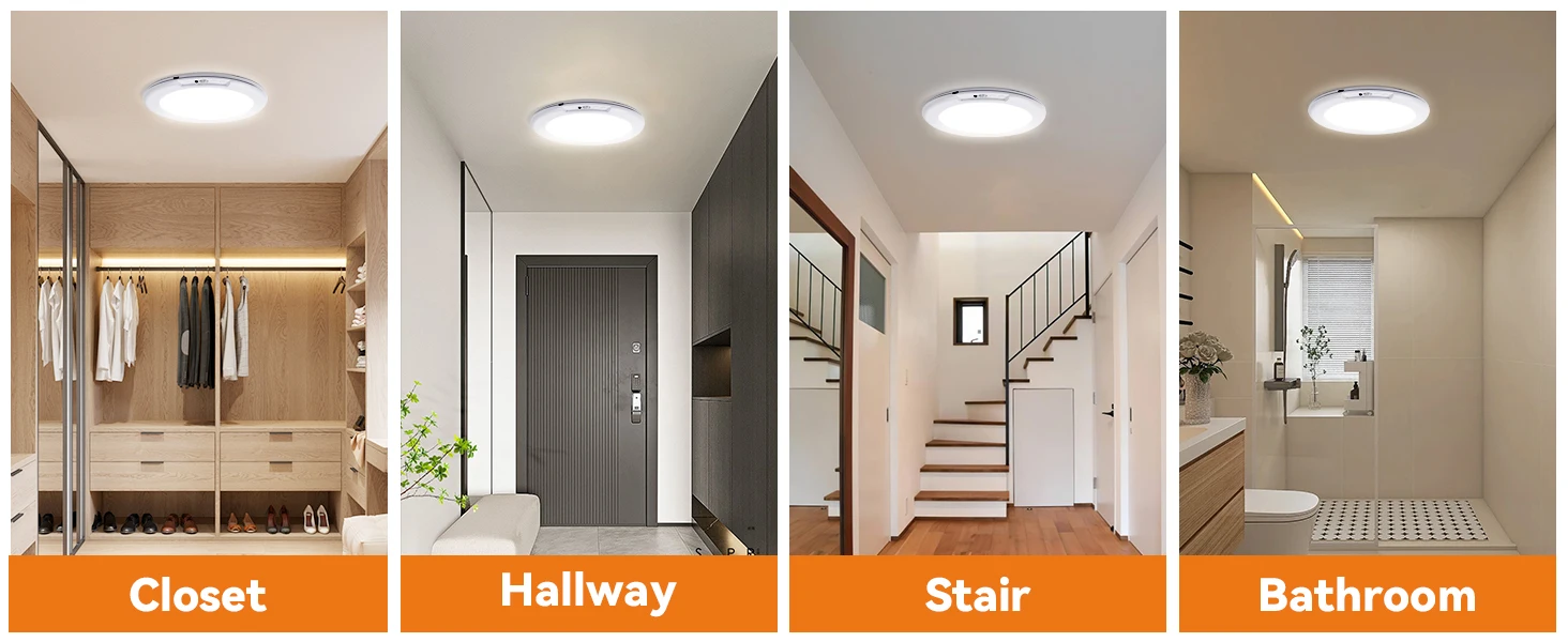 Ceiling Light Motion Sensor LED Type-C Rechargeable Magnetic Lamp Wireless Wall Lamp Remote LED Night Light Wardrobe Bedroom