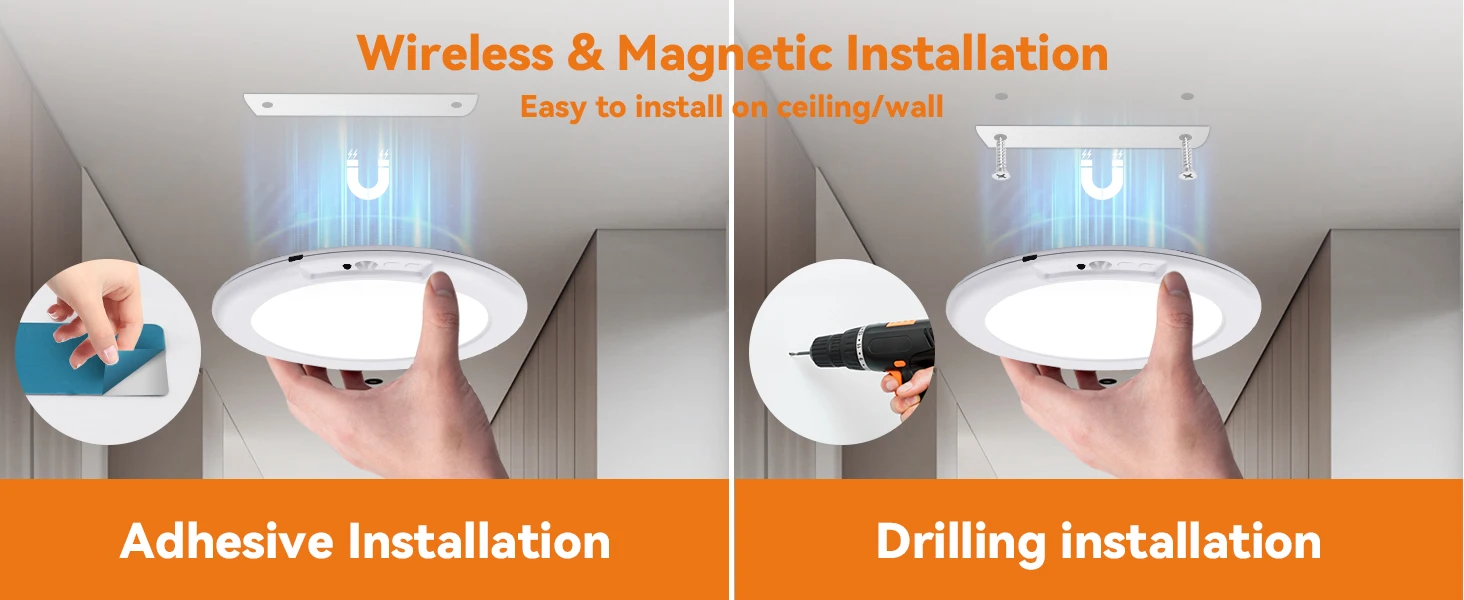 Ceiling Light Motion Sensor LED Type-C Rechargeable Magnetic Lamp Wireless Wall Lamp Remote LED Night Light Wardrobe Bedroom