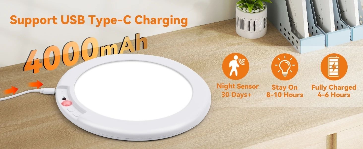 Ceiling Light Motion Sensor LED Type-C Rechargeable Magnetic Lamp Wireless Wall Lamp Remote LED Night Light Wardrobe Bedroom