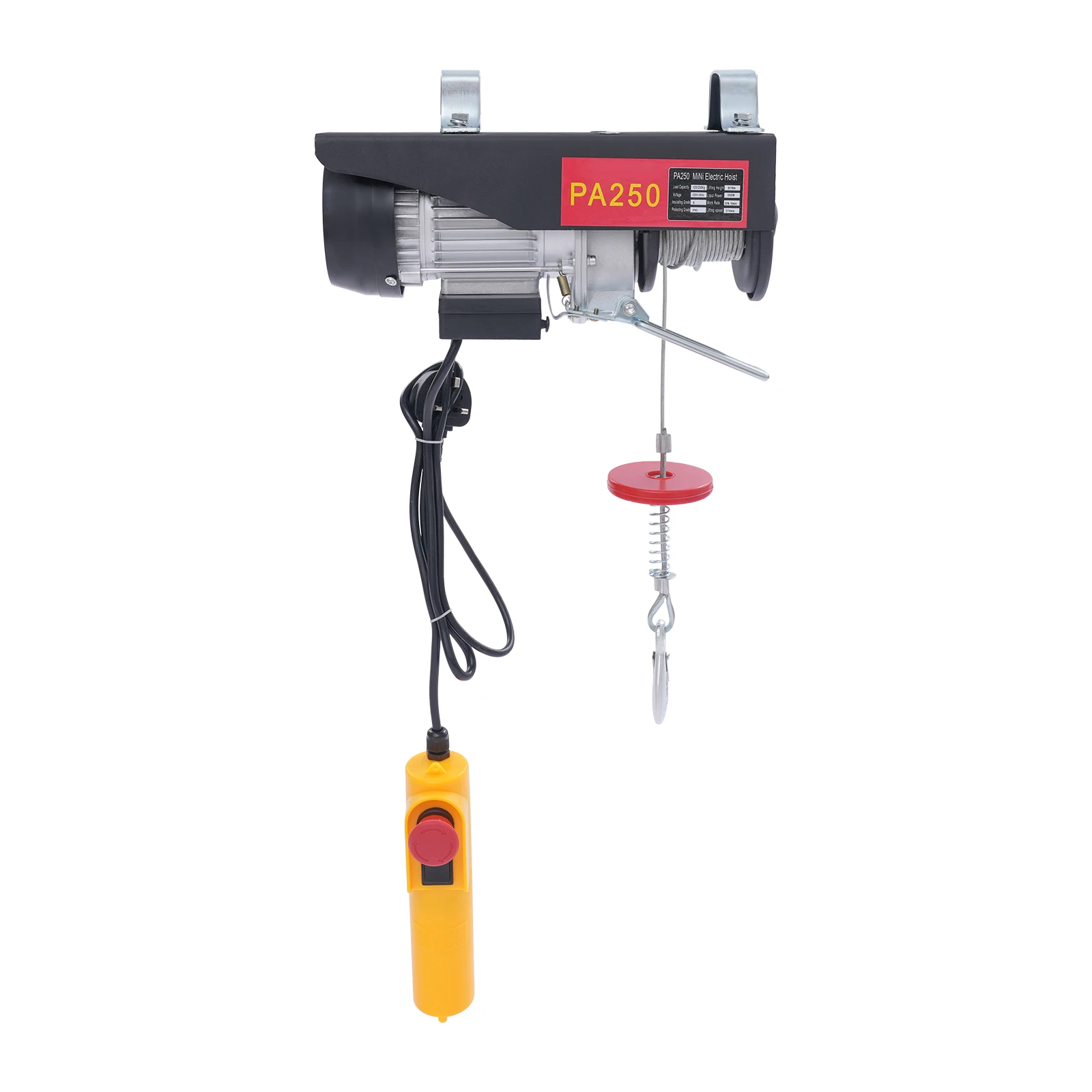 550W Electric Hoist with Wired Control, 18m Steel Wire & Dual Mode Double Rope for Factory Construction, 250kg Load Capacity