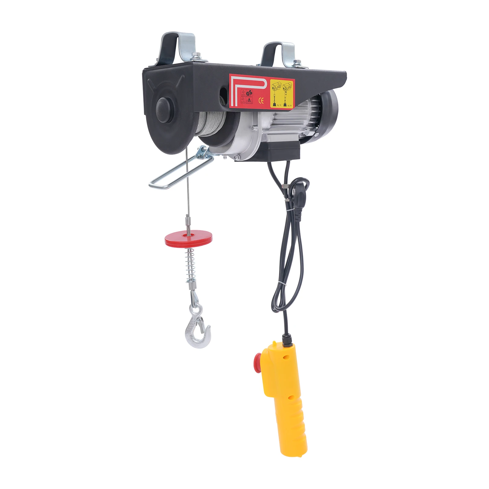 550W Electric Hoist with Wired Control, 18m Steel Wire & Dual Mode Double Rope for Factory Construction, 250kg Load Capacity