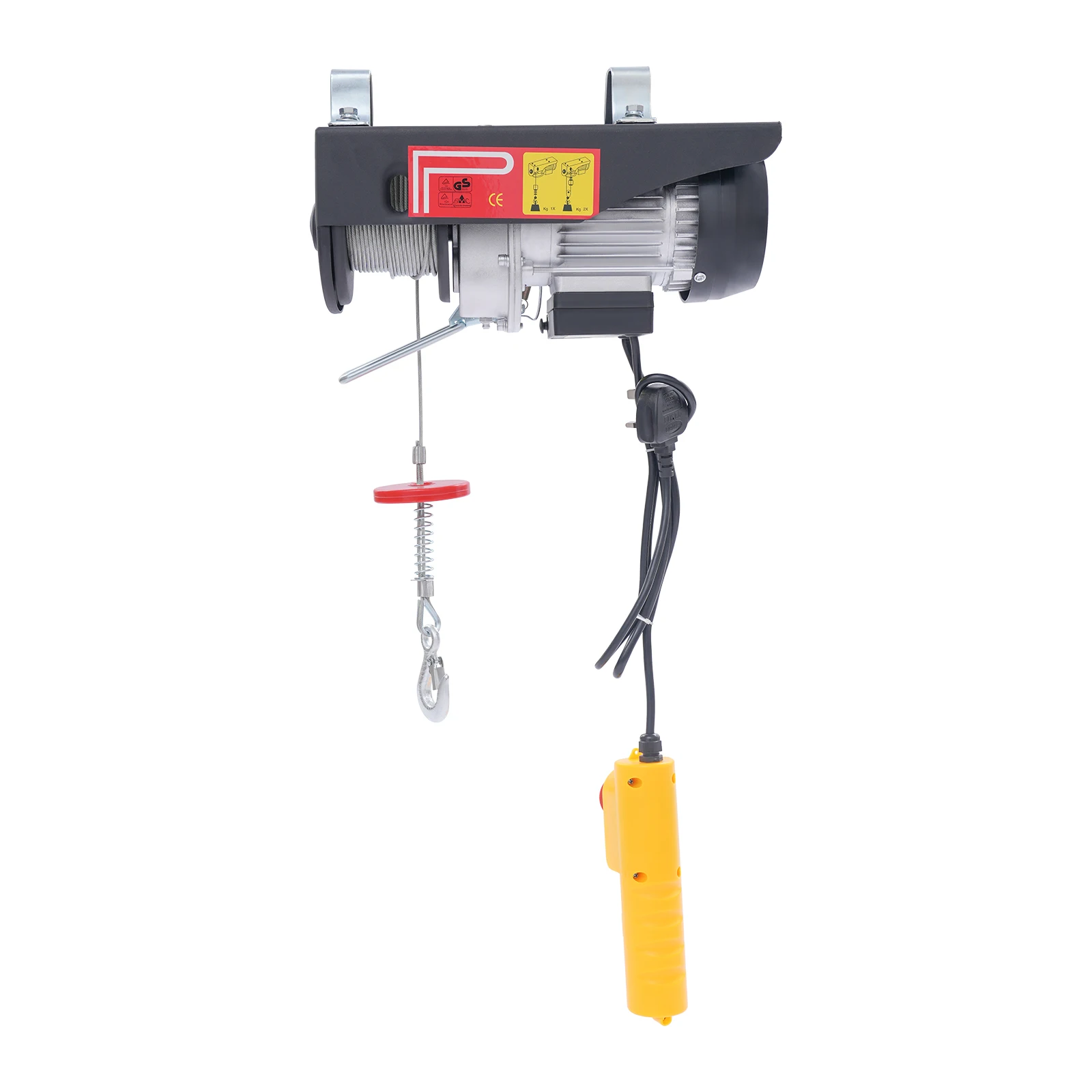 550W Electric Hoist with Wired Control, 18m Steel Wire & Dual Mode Double Rope for Factory Construction, 250kg Load Capacity