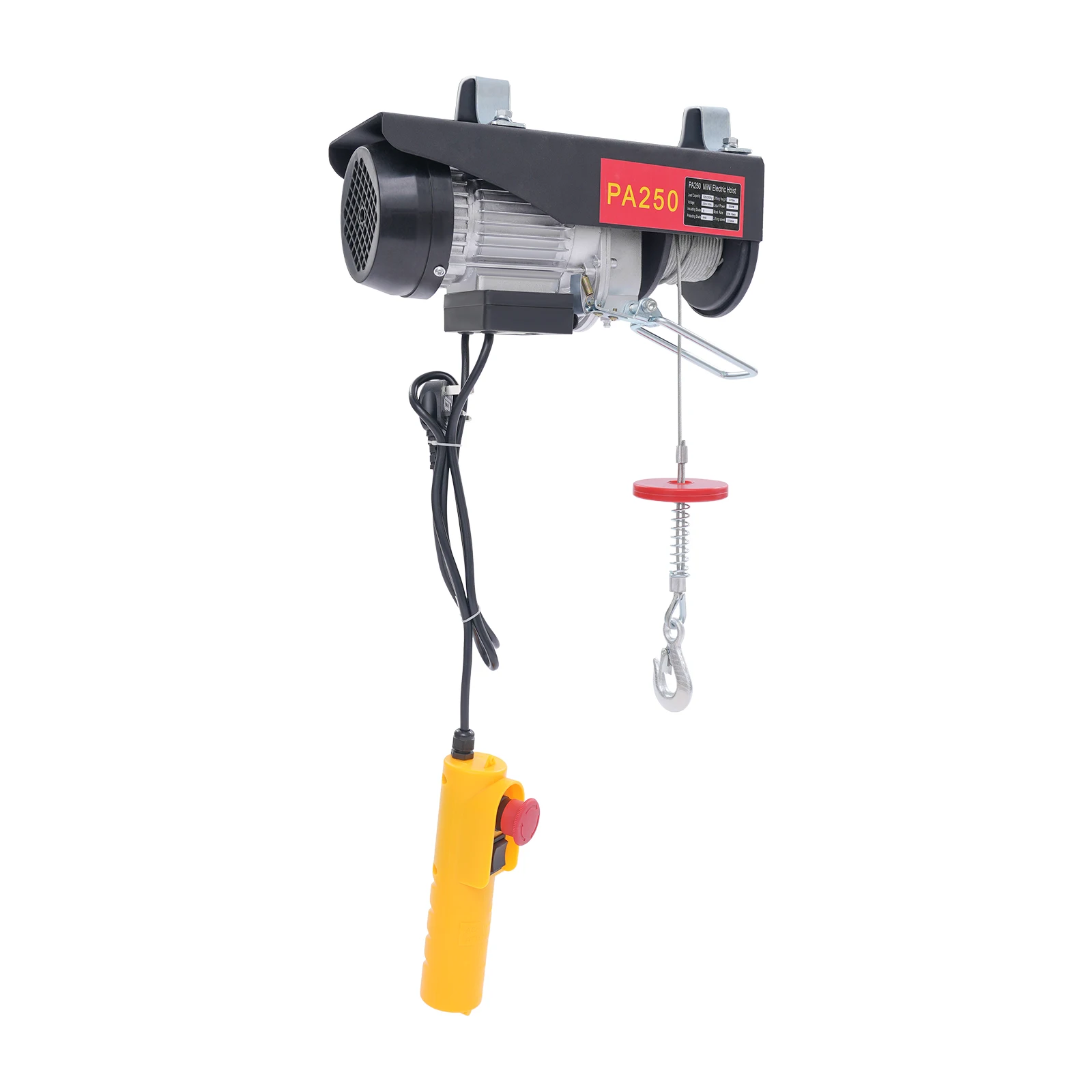 550W Electric Hoist with Wired Control, 18m Steel Wire & Dual Mode Double Rope for Factory Construction, 250kg Load Capacity