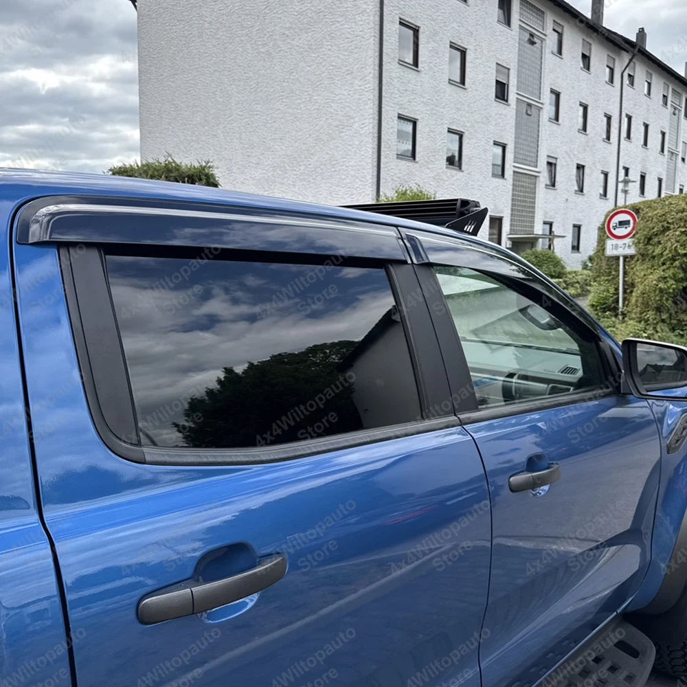 Window Visor For Ford Ranger T6 T7 T8 T9 Wildtrak Smoke Black Window Deflector Sun Rain Guards Car Accessories Double Cab