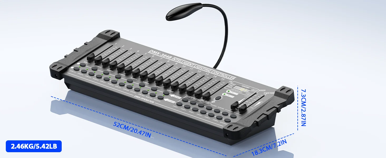 DayFlicker Black DMX and MIDI Operator 384 Channel Light Controller for Live Concerts KTV DJs Clubs