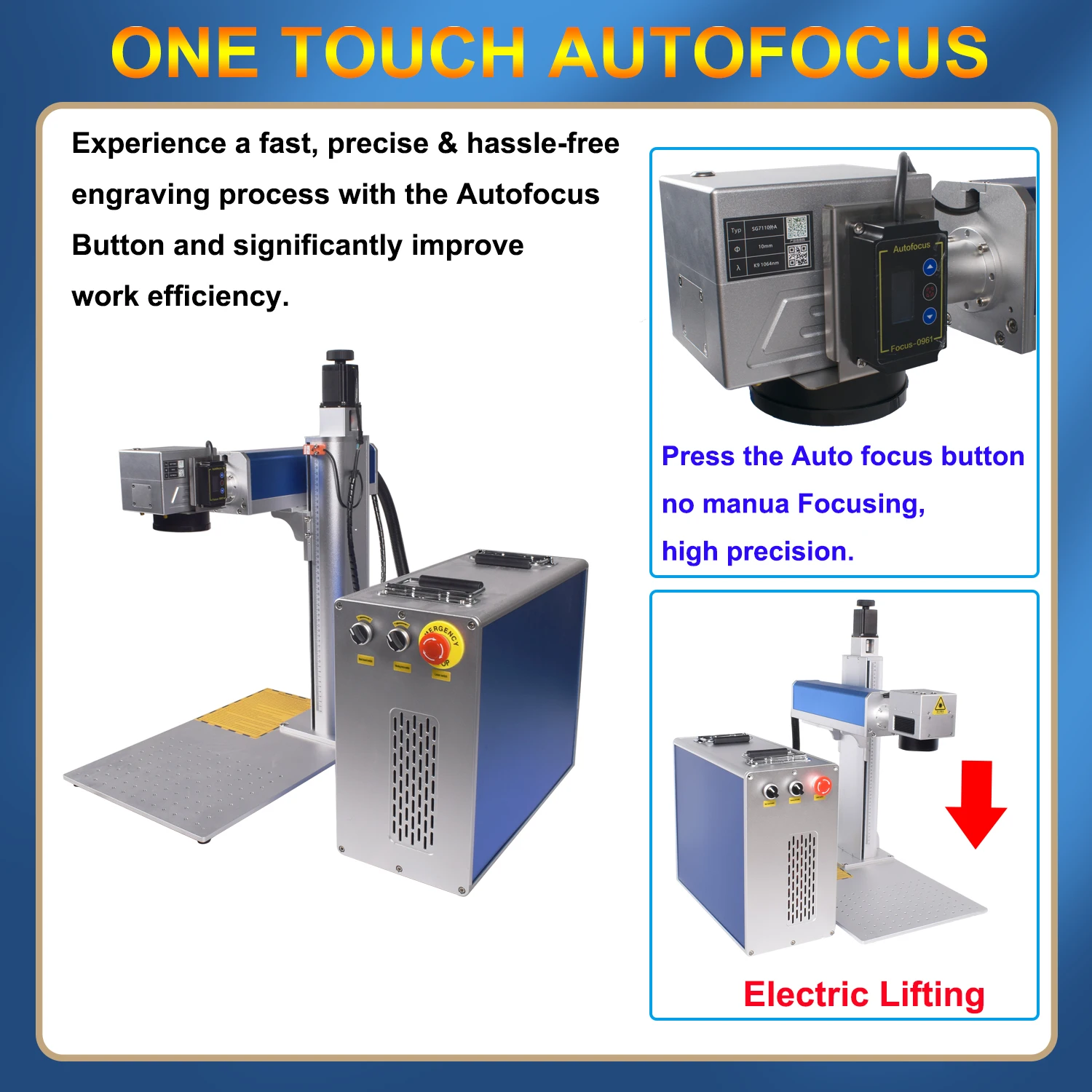 300W JPT Mopa Auto Focus Fiber Laser Marking Cutting Machine Fiber Laser Deep Engraver for All Metal Gold Silver Jewelry Ring