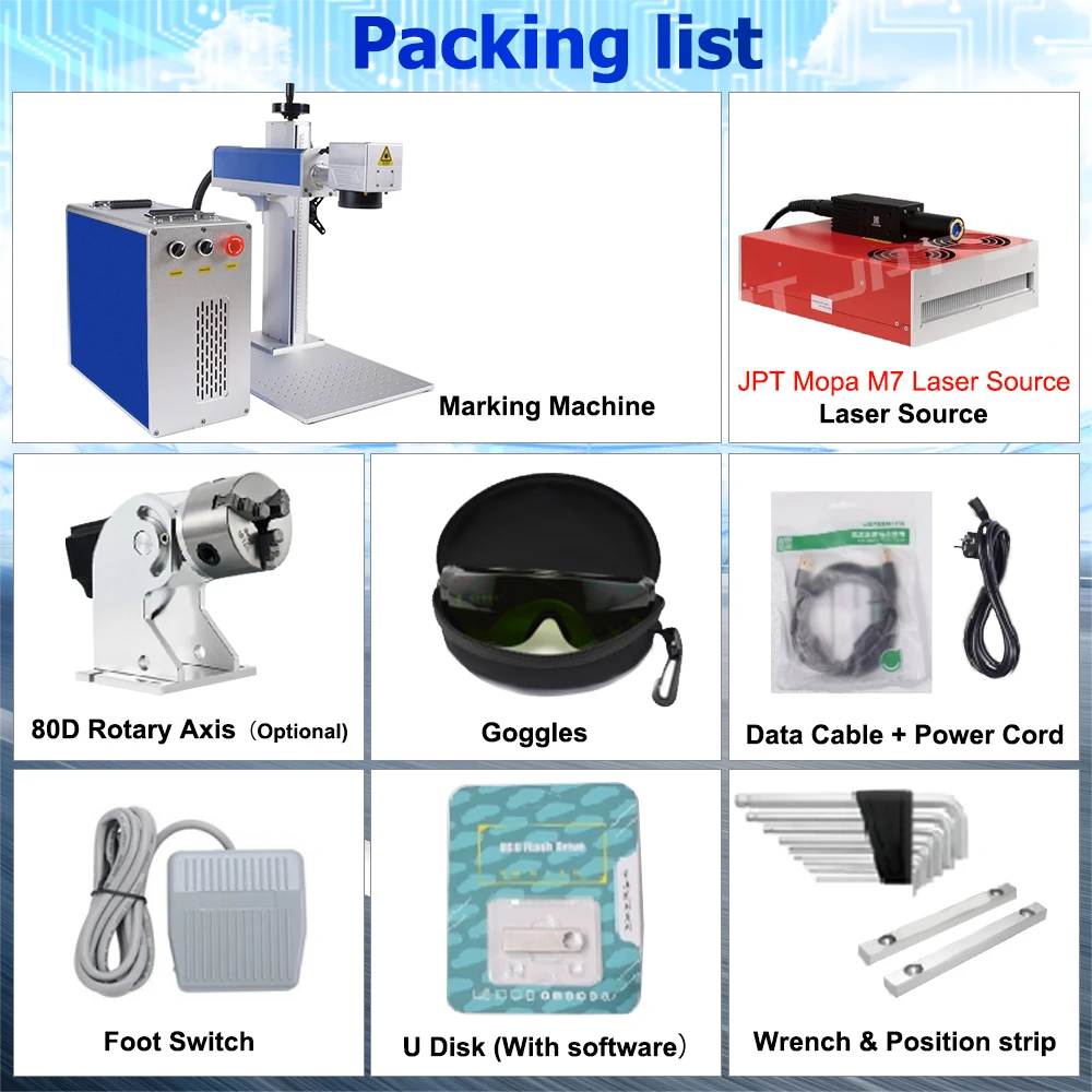 300W JPT Mopa Auto Focus Fiber Laser Marking Cutting Machine Fiber Laser Deep Engraver for All Metal Gold Silver Jewelry Ring