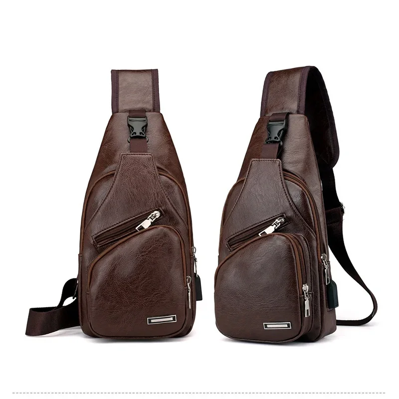 Chest Pack Men Sport PU Leather Belt Bag Fashion Trend Waterproof Shoulder Bag Waist Bags Street Pack Phone Crossbody Bags