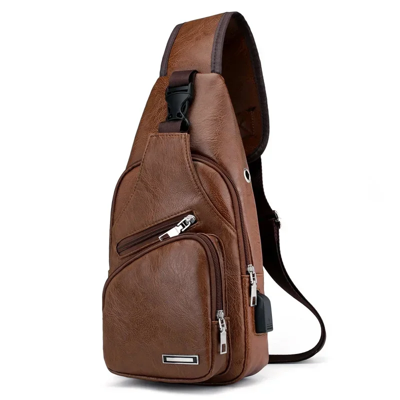 Chest Pack Men Sport PU Leather Belt Bag Fashion Trend Waterproof Shoulder Bag Waist Bags Street Pack Phone Crossbody Bags