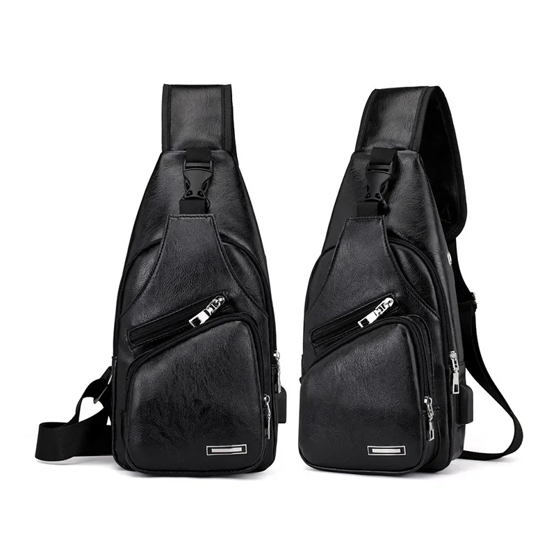 Chest Pack Men Sport PU Leather Belt Bag Fashion Trend Waterproof Shoulder Bag Waist Bags Street Pack Phone Crossbody Bags