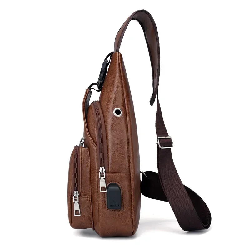 Chest Pack Men Sport PU Leather Belt Bag Fashion Trend Waterproof Shoulder Bag Waist Bags Street Pack Phone Crossbody Bags