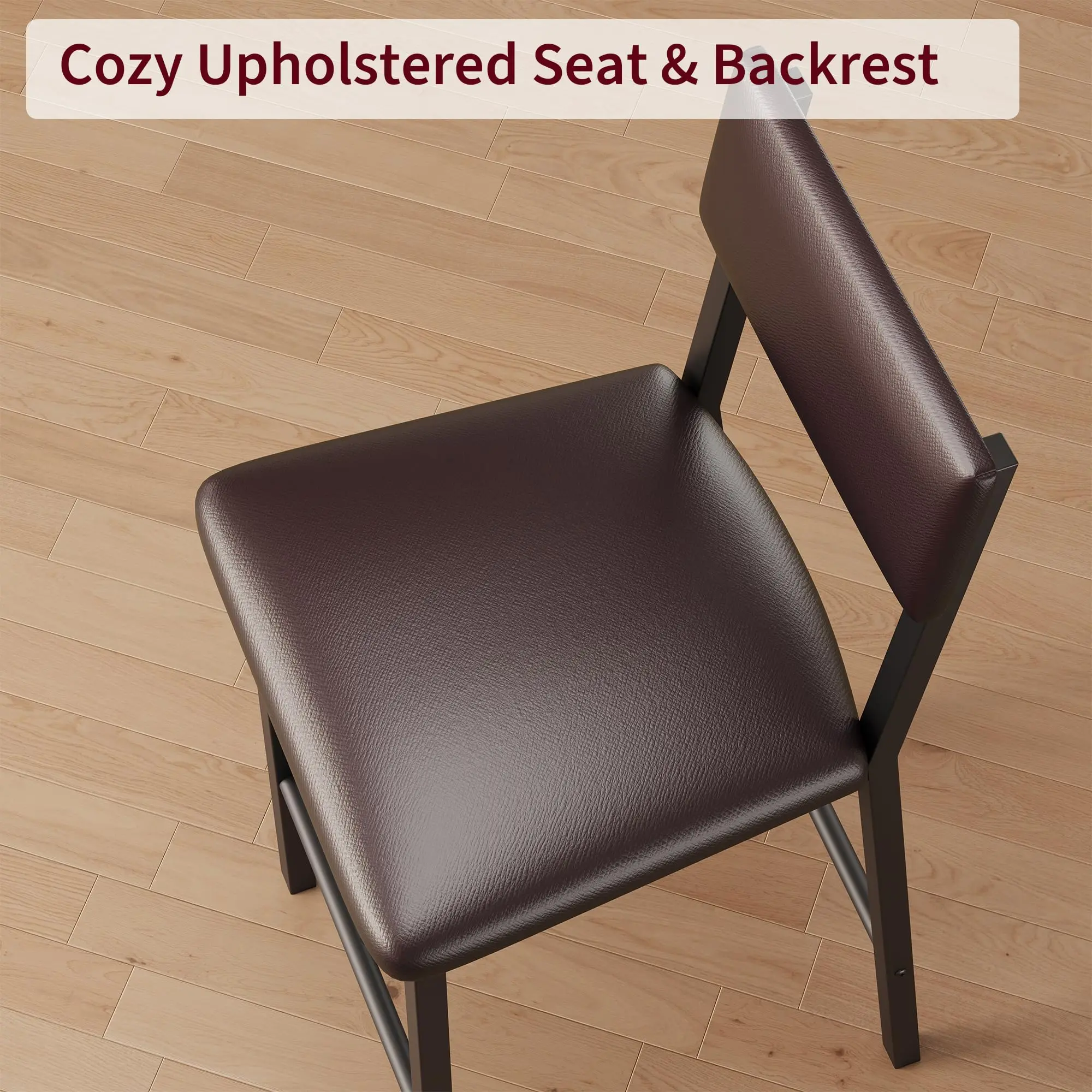 Bar Stools Set of 4, Kitchen Barstools with Thick Cushion, 25 in Counter Height Bar Stools with Backrest and Footrest