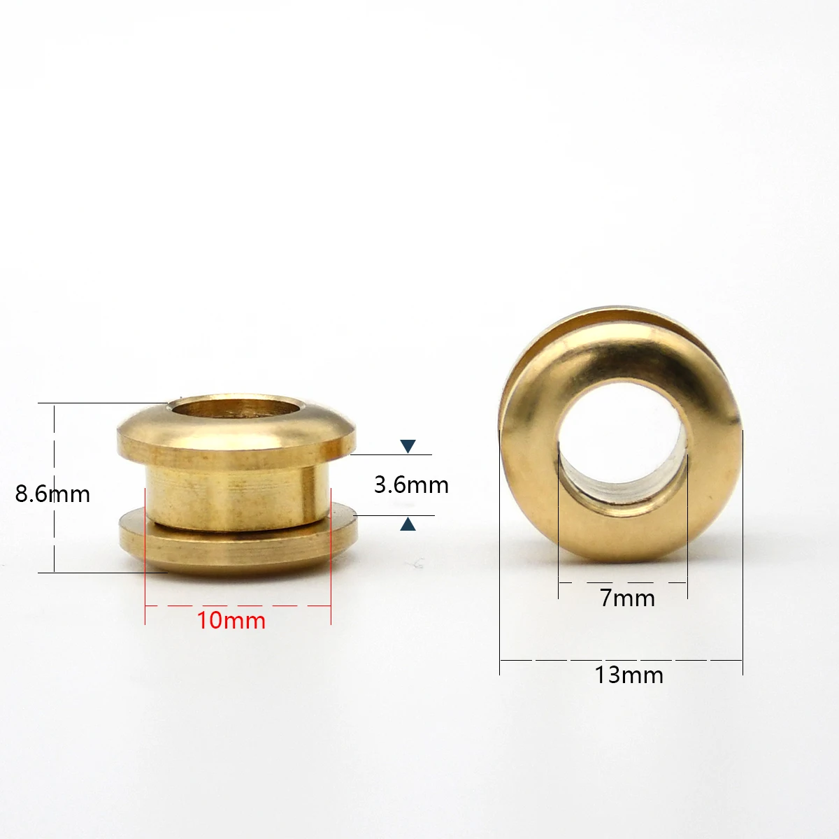 2pcs Solid Brass Screw Back Eyelets with Washer Grommets Leather Craft Accessory for Bag Garment Shoe Clothes Jeans Decoration