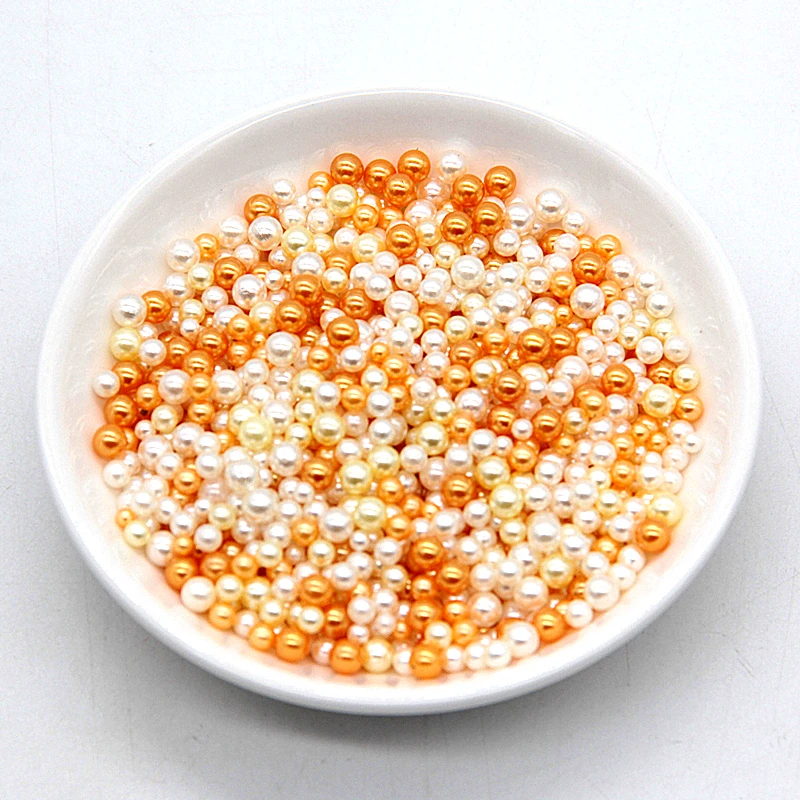 3/4/5mm Mixed ABS Round Imitation Pearls Loose Beads No Hole for DIY Garment Clothing Shoes Beads Accessories Supplies 10g