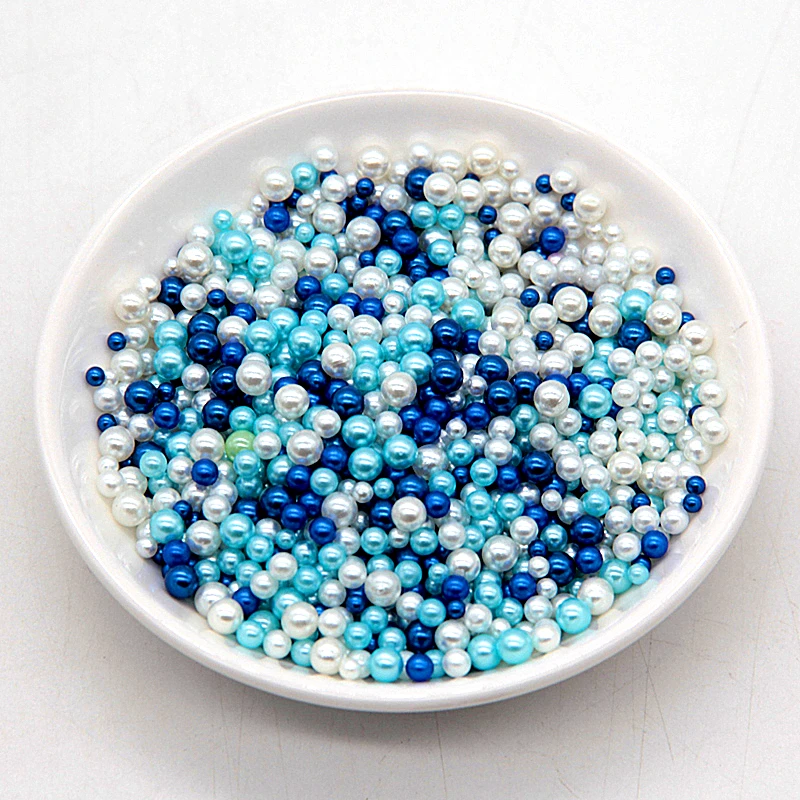 3/4/5mm Mixed ABS Round Imitation Pearls Loose Beads No Hole for DIY Garment Clothing Shoes Beads Accessories Supplies 10g