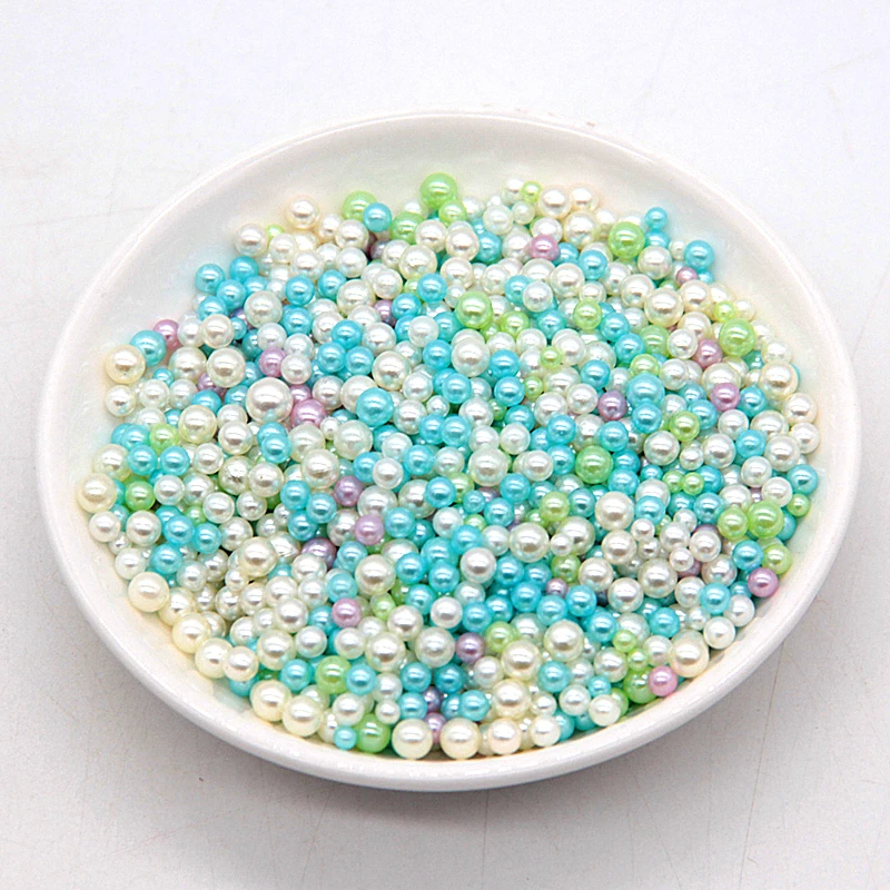 3/4/5mm Mixed ABS Round Imitation Pearls Loose Beads No Hole for DIY Garment Clothing Shoes Beads Accessories Supplies 10g