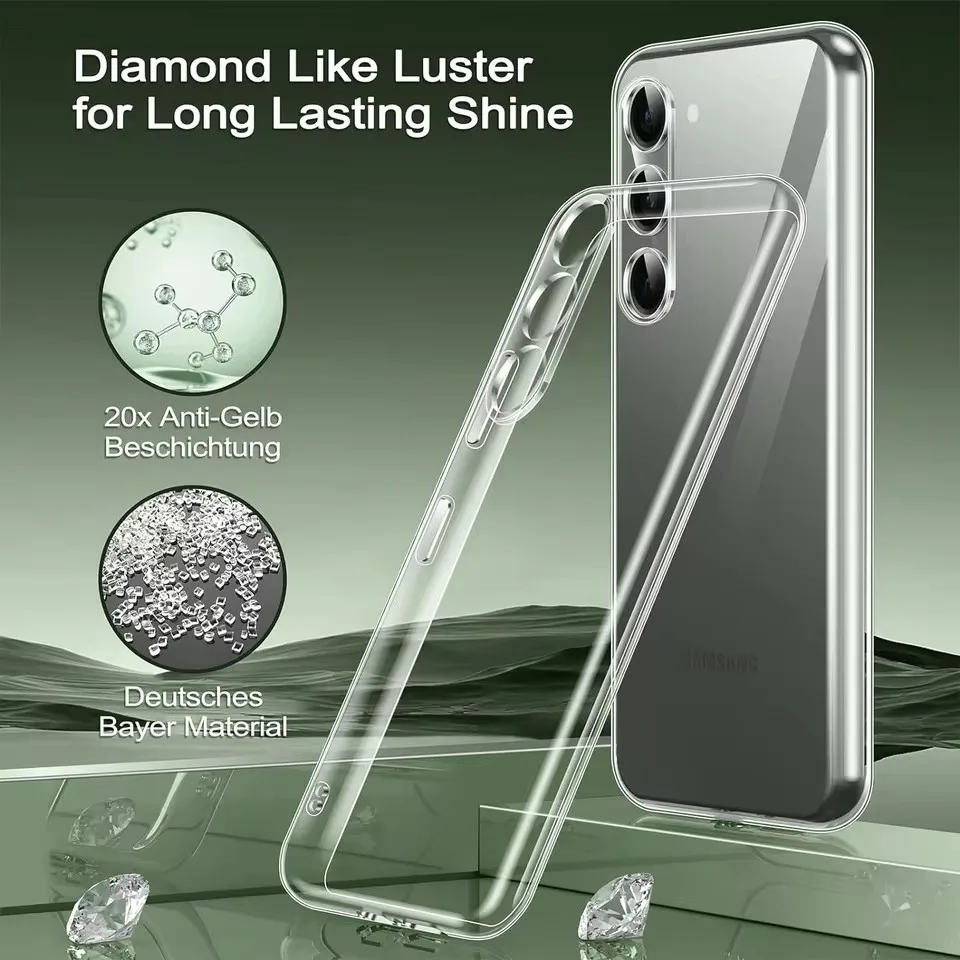 Soft Silicone Clear Phone Case for Samsung A56 A55 A53 A13 A52 A35 A34 A33 A54 A16 A15 A36 A51 A52S S24 S22 S21 S23 S25 Ultra